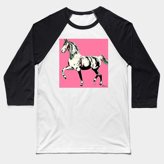 Horse :  The Pink Lady Walked By Baseball T-Shirt by Overthetopsm